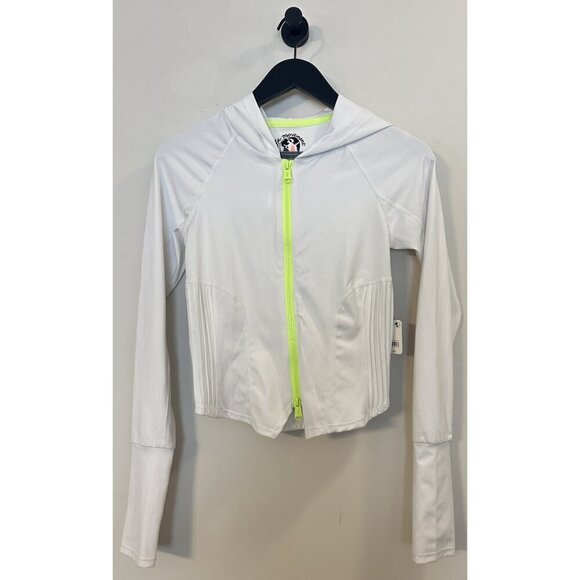FREE PEOPLE Movement Playin For Keeps Zip Jacket in White Combo Size X-Small NWT - Picture 2 of 7